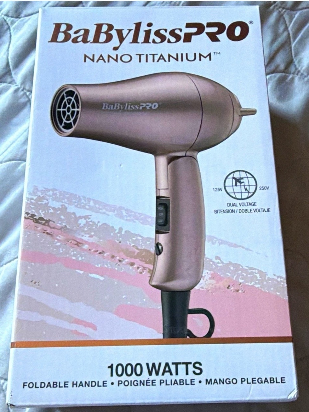 BaByliss PRO Nano Titanium Foldable Hair Dryer - Rose Pink